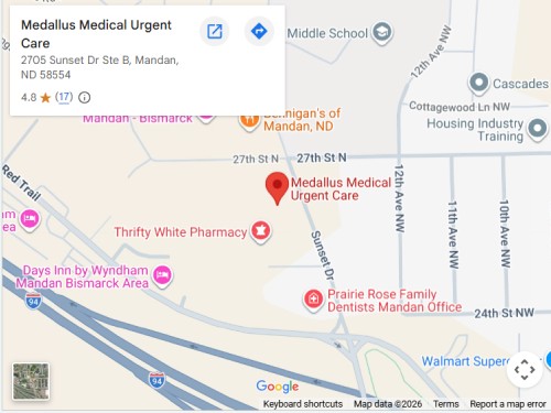 Get Directions From Your Location to Medallus Urgent Care in Mandan, ND Get Directions From Your Location to Medallus Urgent Care in Mandan, ND
